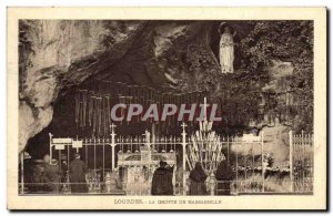 Old Postcard Lourdes Grotto of Massabielle