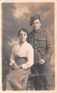 Military Couple Military Real Photo Soldier Unused 