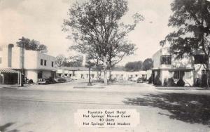 Hot Springs Arkansas Fountain Court Motel Vintage Postcard J61276 