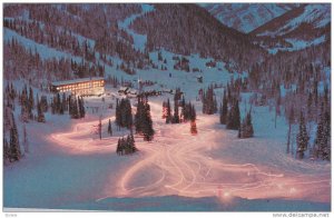 The torchlight parade, Sunshine Village, Banff, Alberta, Canada, 40-60s