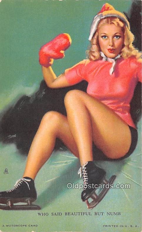 Who Said Beautiful But Numb 1945 Mutoscope Artist Pin Up Girl, Non Postcard B...