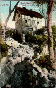 Old Mill at Busch Gardens, Pasadena CA Vintage Postcard H59