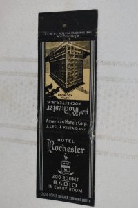 Hotel Rochester, Rochester, New York Black 20 Strike Matchbook Cover