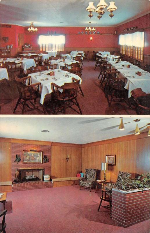 Green Bay Wisconsin lounge and dining room Valley Motel vintage pc Z23197