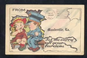 FROM MAUDEVILLE LOUISANA 1910 POLICE GIRL VINTAGE POSTCARD