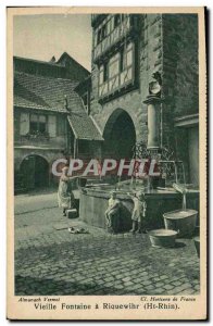 Old Postcard Old Fontaine Riquewihr Children