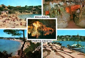 VINTAGE POSTCARD CONTINENTAL SIZE MULTI-VIEWS OF MALLORCA AND PORTO-CRISTO SPAIN