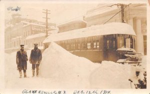 Gloversville New York Winter Storm Disaster Frozen Trolley Real Photo Pc AA72709