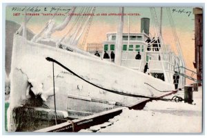 c1910 Steamer Santa Clara Juneau Alaska Appears Winter AK Antique Postcard 