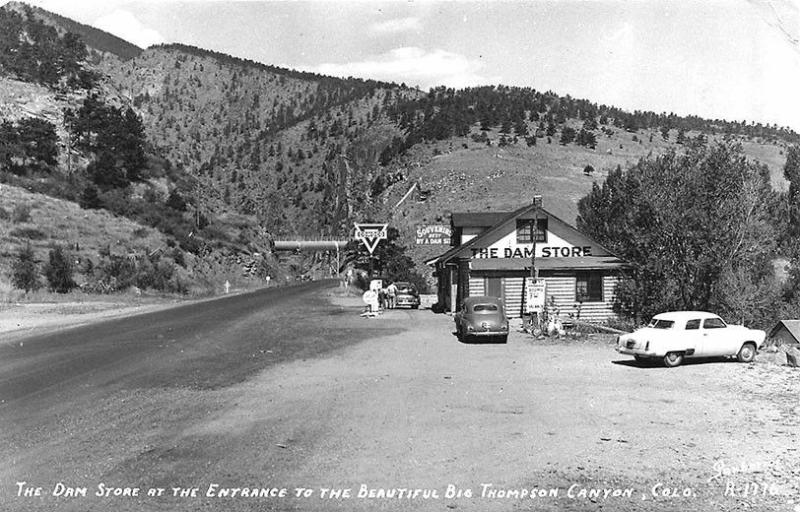 Thompson Canyon CO Conoco Gas Station Old Cars RPPC Real Photo Postcard