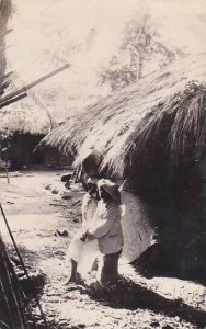 Belgian Congo Village Indigene Real Photo