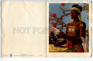 293896 SOUTH AFRICA 1952 Kent Cottrell Drummer Christmas boy folding postcard