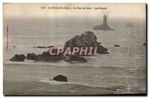 Old Postcard Lighthouse Pointe du Raz Le Raz de Sein The reefs