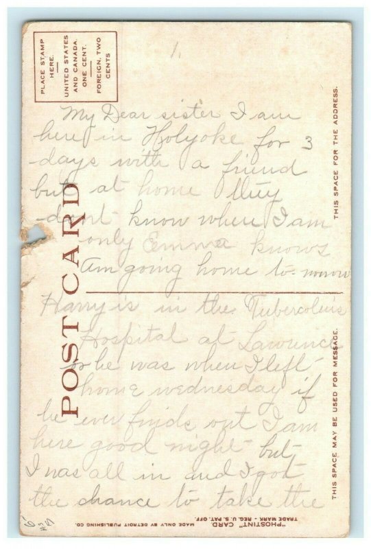 c1909 Lower Station Mt Tom Railway, Holyoke, Massachusetts MA Postcard 