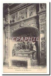 Rodez Old Postcard Interior of the cathedral chapel of st sepulcher