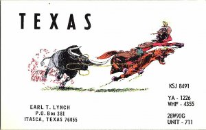 QSL Radio Card From Itasca Texas KSJ 8491