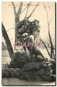 Postcard Old Asnieres Le Cimetiere Des Chiens Dog
