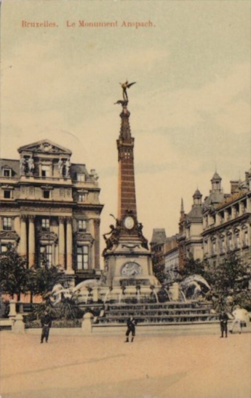 Belgium Brussells Le Monument Anspach 1908