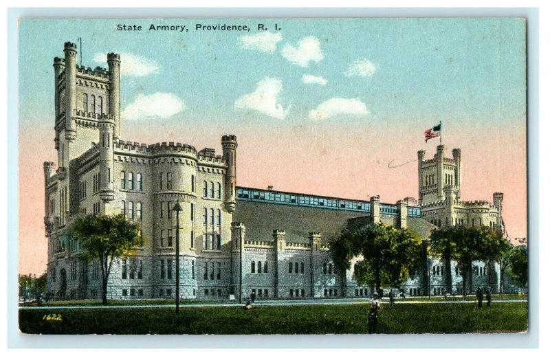 1910 State Armory Providence, Rhode Island RI Antique Postcard