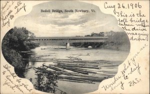 South Newbury Vermont VT Bedell Bridge c1910 Vintage Postcard