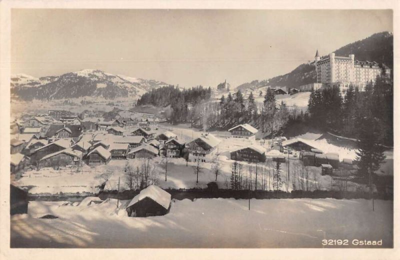 Gstaad Switzerland Birds Eye View Real Photo Vintage Postcard AA53701