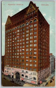 Vtg Chicago Illinois IL Masonic Temple Building 1910s View Old Postcard