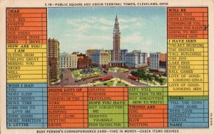 12360 Busy Person's Card, Public Square & Terminal Tower, Cleveland, Ohio 1960