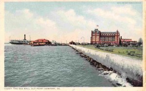 Hotel Chamberlin Steamer Dock Sea Wall Old Point Comfort Virginia 1910c postcard