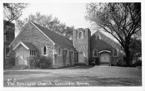 Concordia Kansas Episcopal Church Real Photo Antique Postcard K101118 