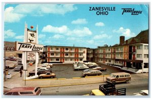 c1950's Travel Lodge Cars Roadside Zanesville Ohio OH Unposted Vintage Postcard