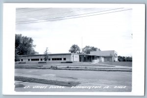 c1950's St. James School Building Washington Iowa IA RPPC Photo Vintage Postcard