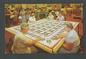 1969 Post Card Hershey Pa Dutch Quilting & Arts & Crafts Shows Giant Quilt