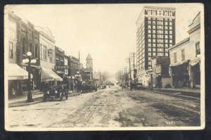 RPPC CLANTONVILLE MICHIGAN DOWNTOWN STREET SCENE REAL PHOTO POSTCARD