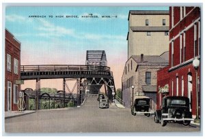 Hastings Minnesota Postcard Approach High Bridge Exterior Building c1940 Vintage