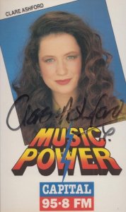 Clare Ashford Capital Radio DJ Vintage Hand Signed Publicity Cast Card Photo