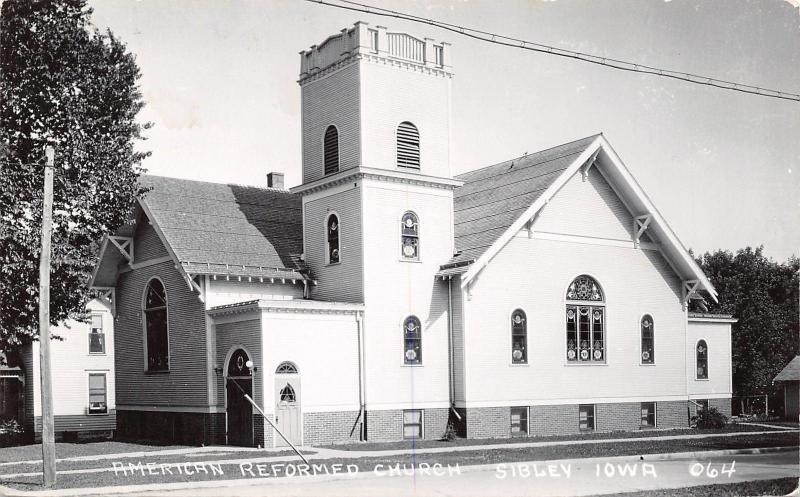 Sibley Iowa~American Reformed Church~Neighbor RPPC 1940s 