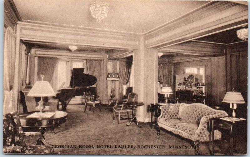 Rochester Minnesota Postcard Georgian Room Hotel Kahler