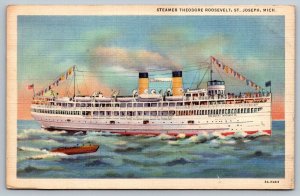 Steamer Theodore Roosevelt  St. Joseph  Michigan    Postcard