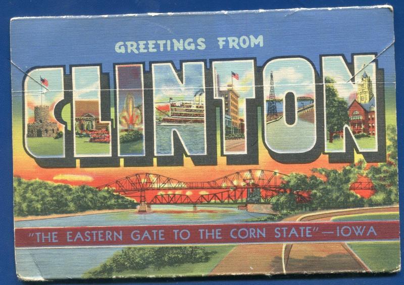 Clinton Iowa ia postcard folder