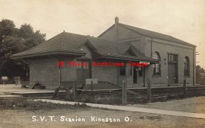 Depot, Ohio, Kingston, RPPC, Scioto Valley Traction Company Railroad Station 