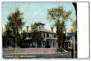 1909 Blaine Residence Augusta Maine ME Hugh C Leighton Antique Postcard 