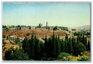 1962 Trees Buildings Mt. Zion Jerusalem Palestine Vintage Posted Postcard