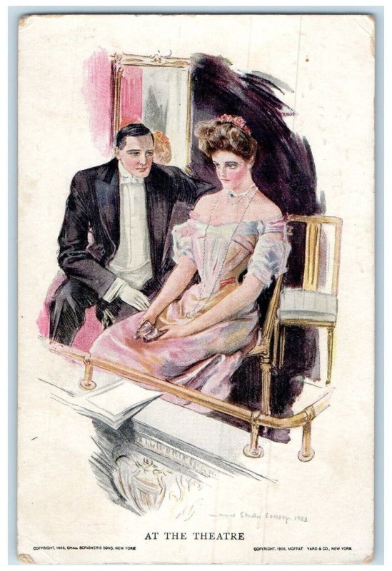 1909 Couple Romance At The Theatre Beatrice Nebraska NE Posted Antique Postcard United States Nebraska Other Postcard