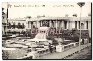 Expo Ghent -Ghent-Belgium-Belgium-1913- Monumental Fountain Post Card Old