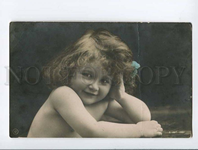 3047922 Nude Girl w/ Long Hair vintage PHOTO Tinted RPPC 1905 y