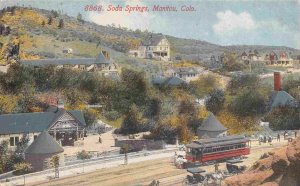 Soda Springs Streetcar Manitou Colorado 1910c postcard