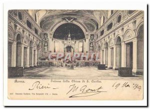 Italy Italia Roma Old Postcard Interno della Chiesa di S Cecilia (cecile)