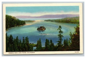 Vintage 1940's Postcard Small Boat in Emerald Bay Lake Tahoe California