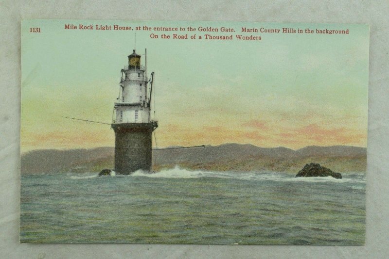 C.1910 Mile Rock Light House, San Francisco, Cal. Vintage Postcard P105