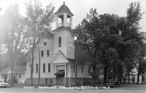 Barron Wisconsin First Baptist Church Real Photo Antique Postcard K94187